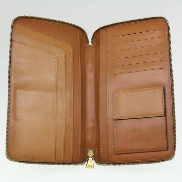 CELINE Macadam Canvas Travel Case PVC Leather Brown Auth am3943 - Picture 9 of 16